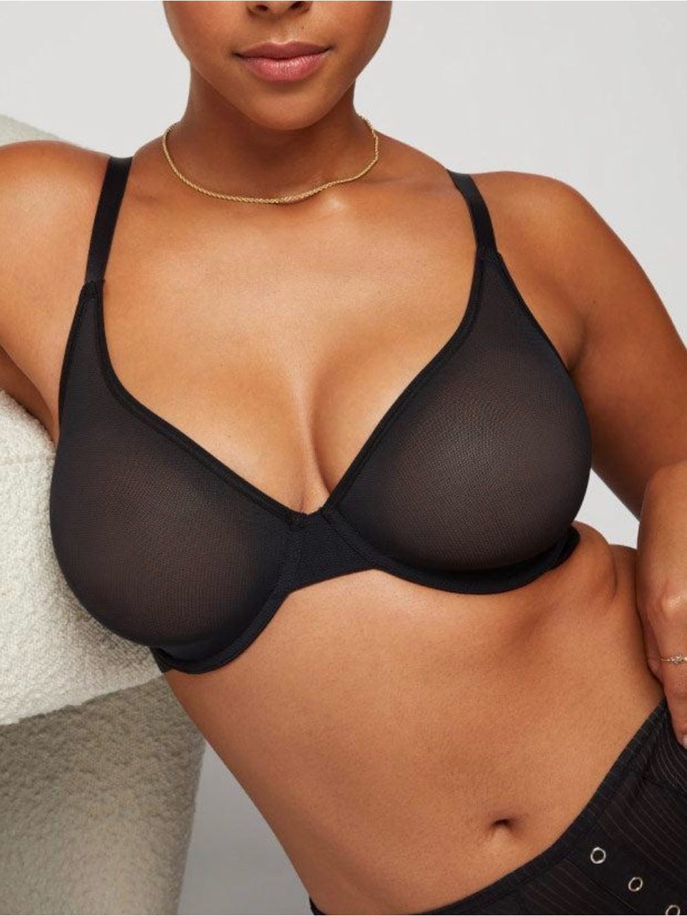 Negative Underwear Sieve Sheer Underwire Bra Black XXL NWOT $78 original price